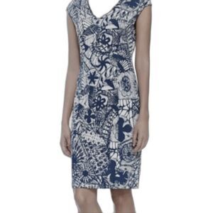 Tory Burch Baltic Sea V-Neck Dress - Size Medium
